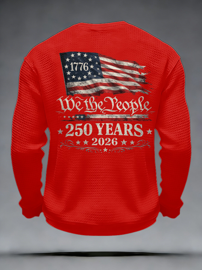 Unisex 250Th Anniversary Celebration Waffle Round Neck Long Sleeve T-Shirt