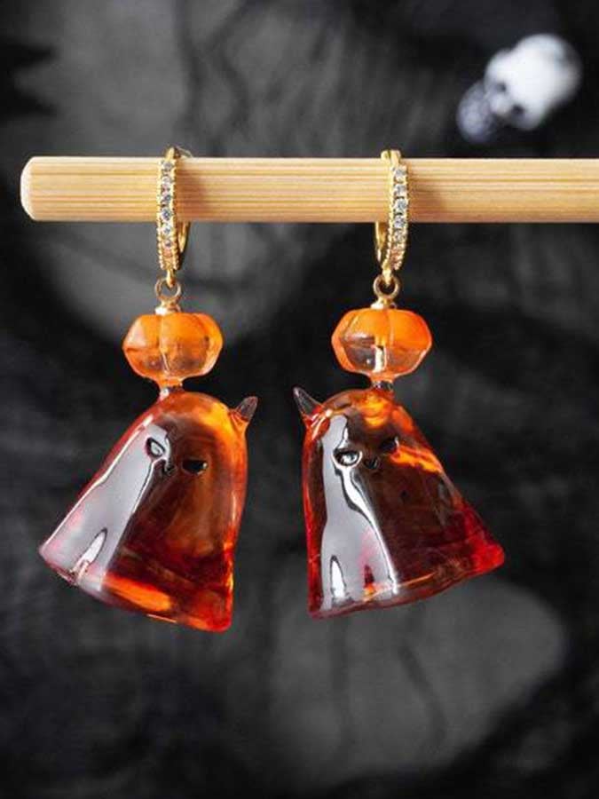 Women's Halloween Ghost Pumpkin Earrings