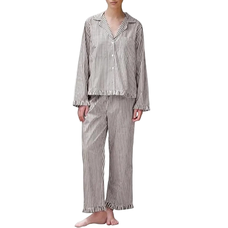 Women's Striped Button-Down Pajama Set