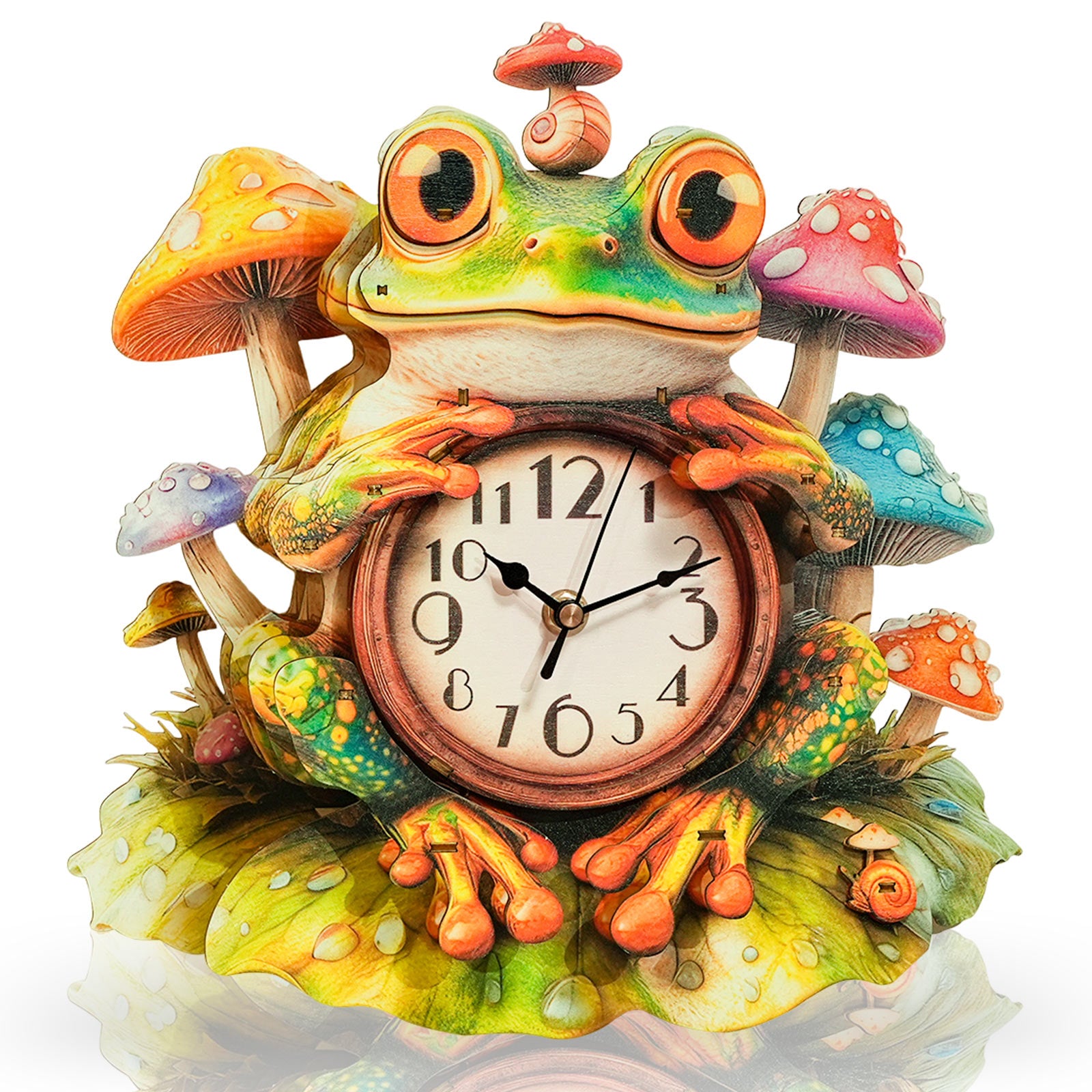 FrogDIY Wooden Clock, 3D Puzzle Craft Kit