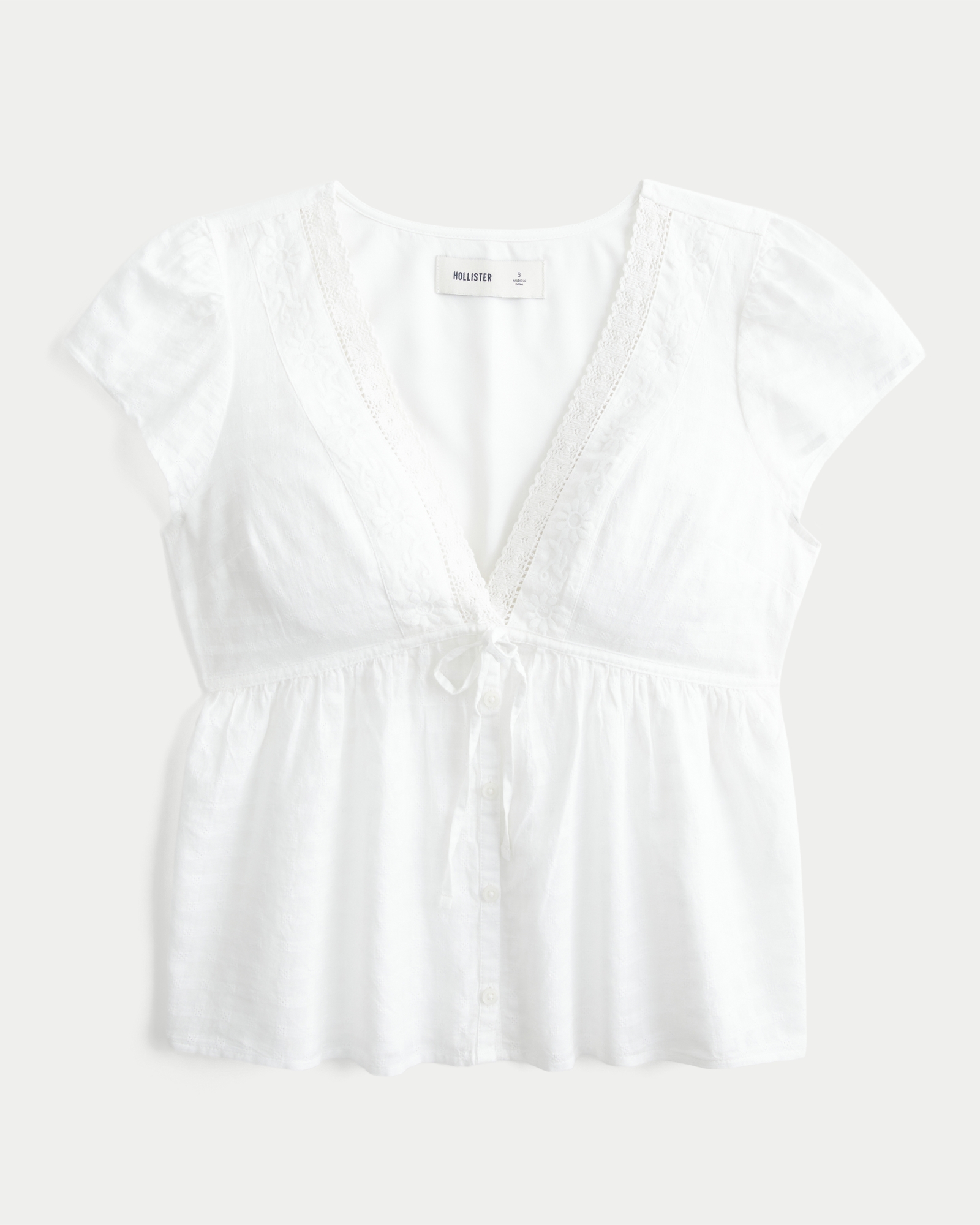 Short-Sleeve Flyaway Babydoll Top
