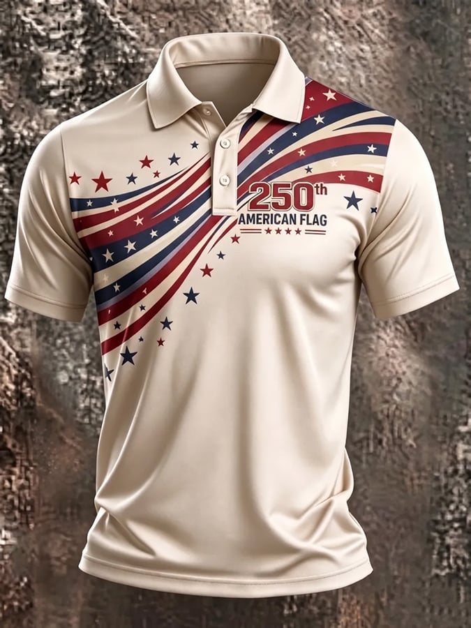 Men's USA 1776-2026 Freedom Printed Polo Shirt