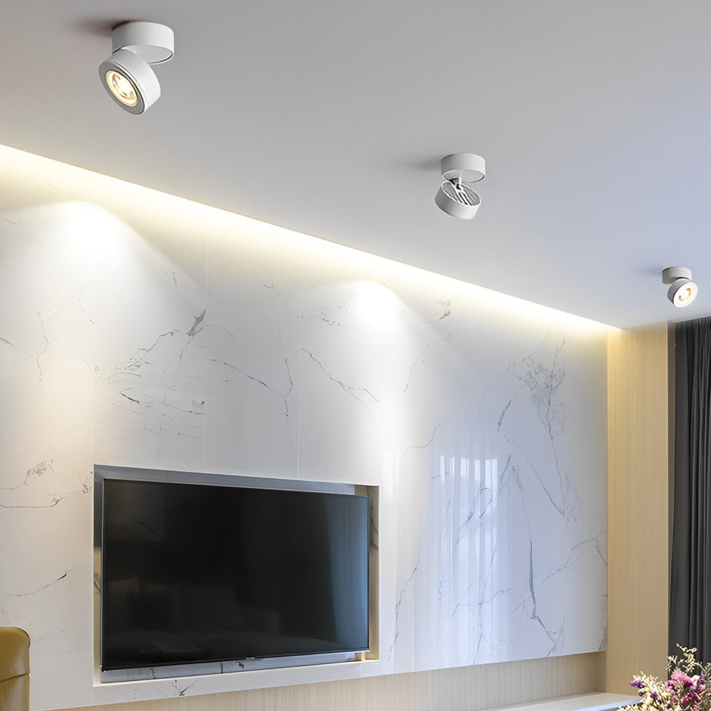 Round Foldable Adjustable LED Nordic Spotlight Flush Mount Ceiling Light