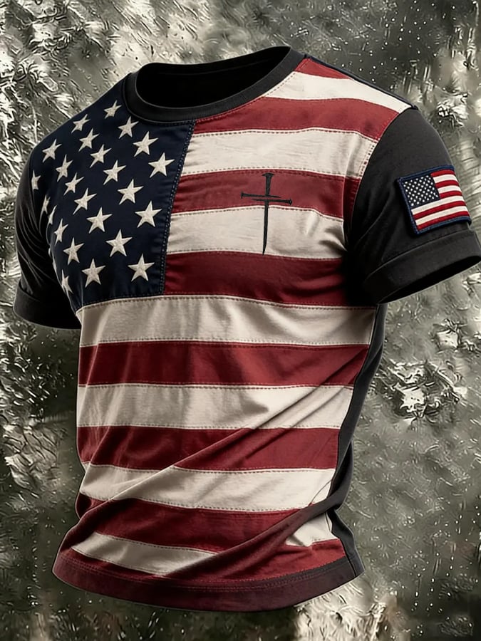 Men's Independence Day We The People 1776-2026 Printed Casual T-Shirt