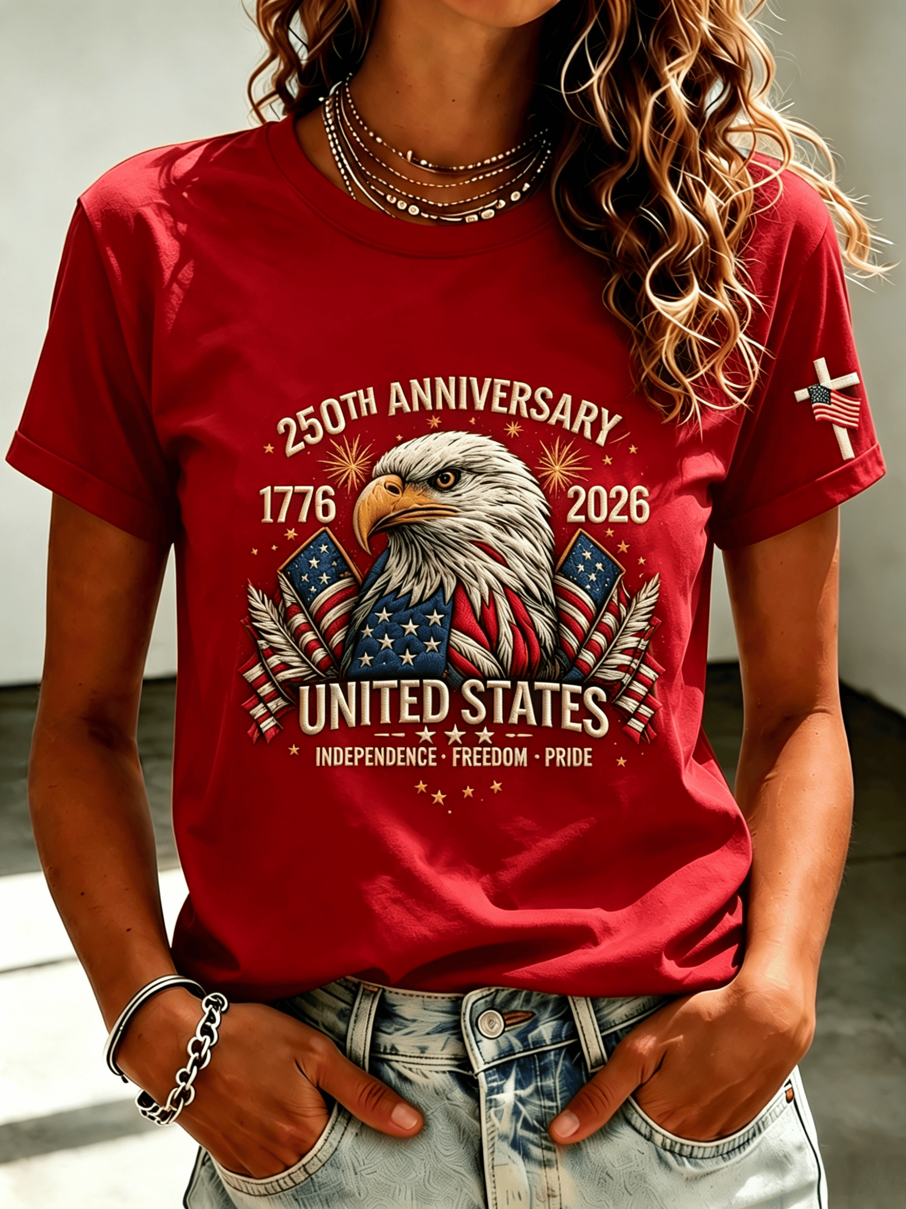 Women's USA 250th Anniversary Printed T-shirt