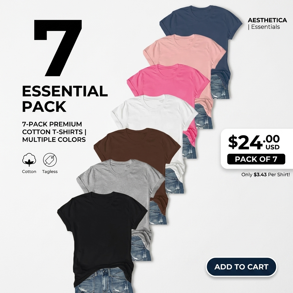 【Limited time deal】【Fast Shipping】Women's Short Sleeve T-Shirts Multipack, Loose/Relaxed Fit Solid Color Round Neck Casual Tee Tops Women Underwear Summer Tshirt（T-shirt only）