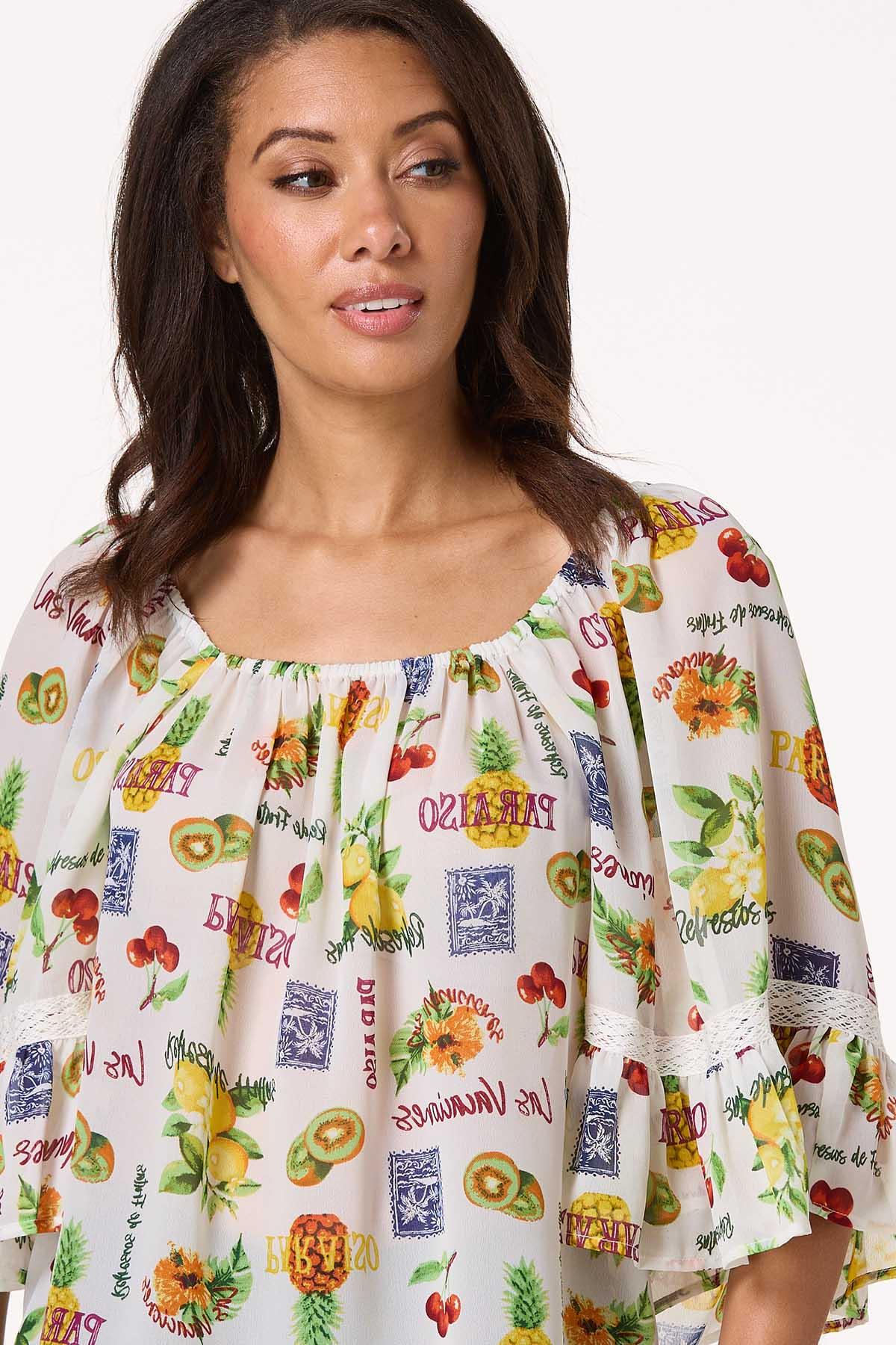 Fruit Lace Trim Top