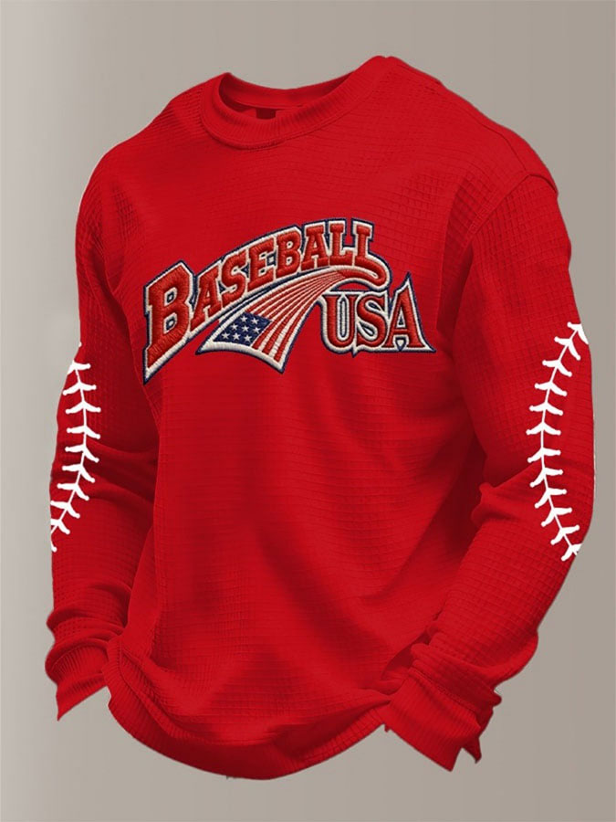 Men'S Baseball Classic Printed Waffle Top