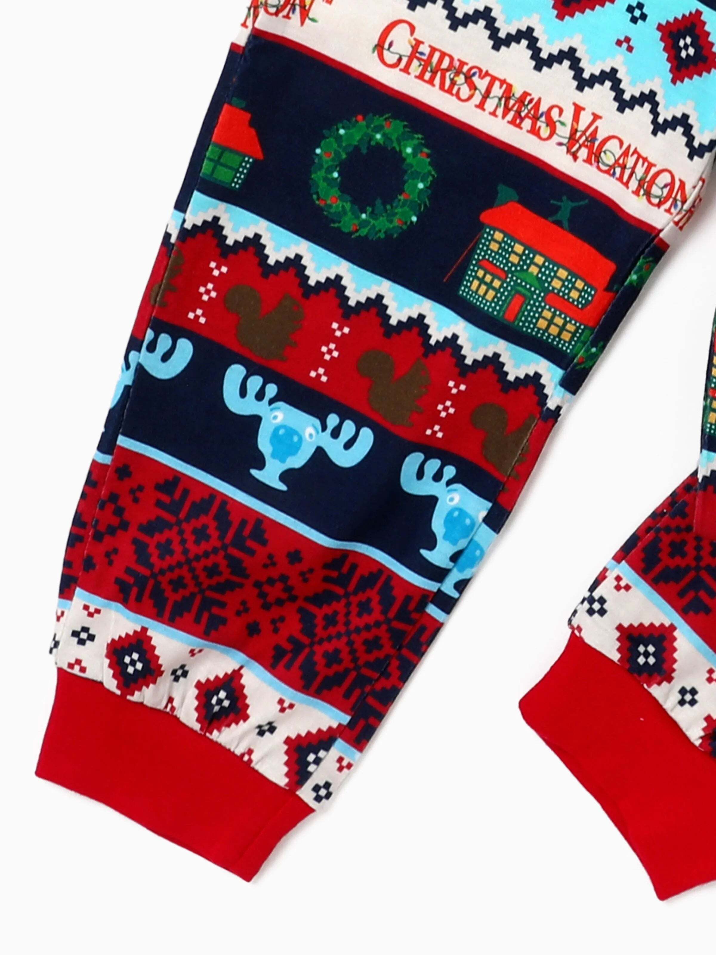 Christmas Vacation Family Matching Character Print Pajamas Sets with Christmas Socks