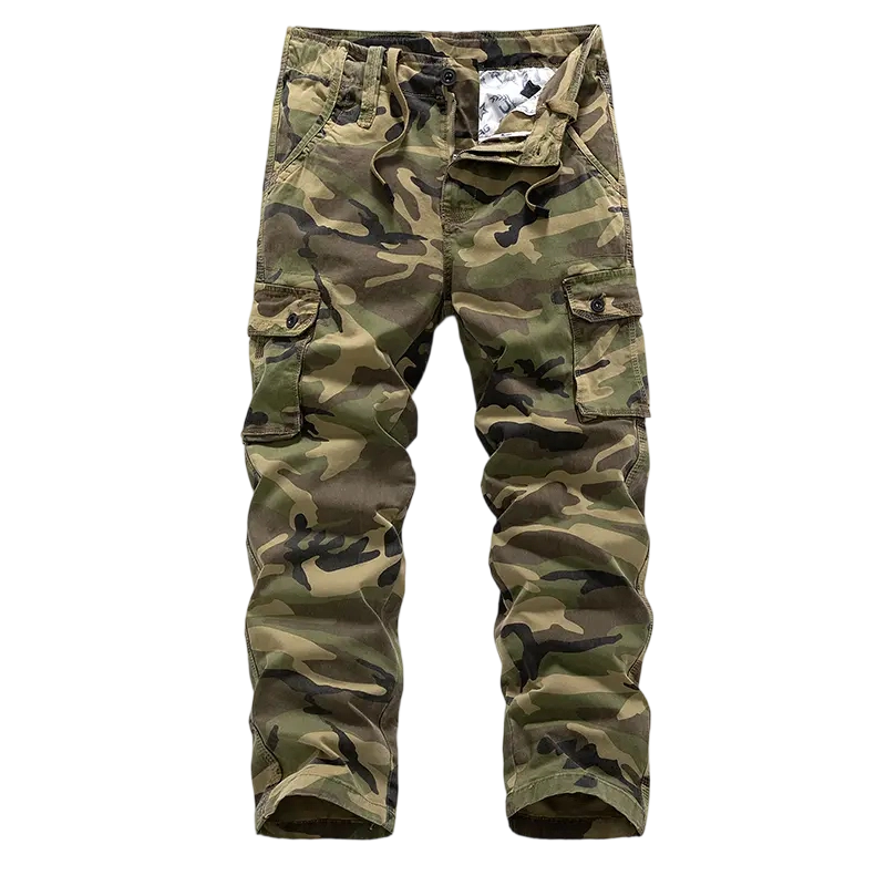 Men's Cotton Camouflage Cargo Pants | Multi-Pocket Relaxed Fit