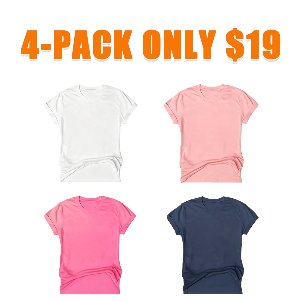 Women's Solid Crew Neck Short Sleeve Tees