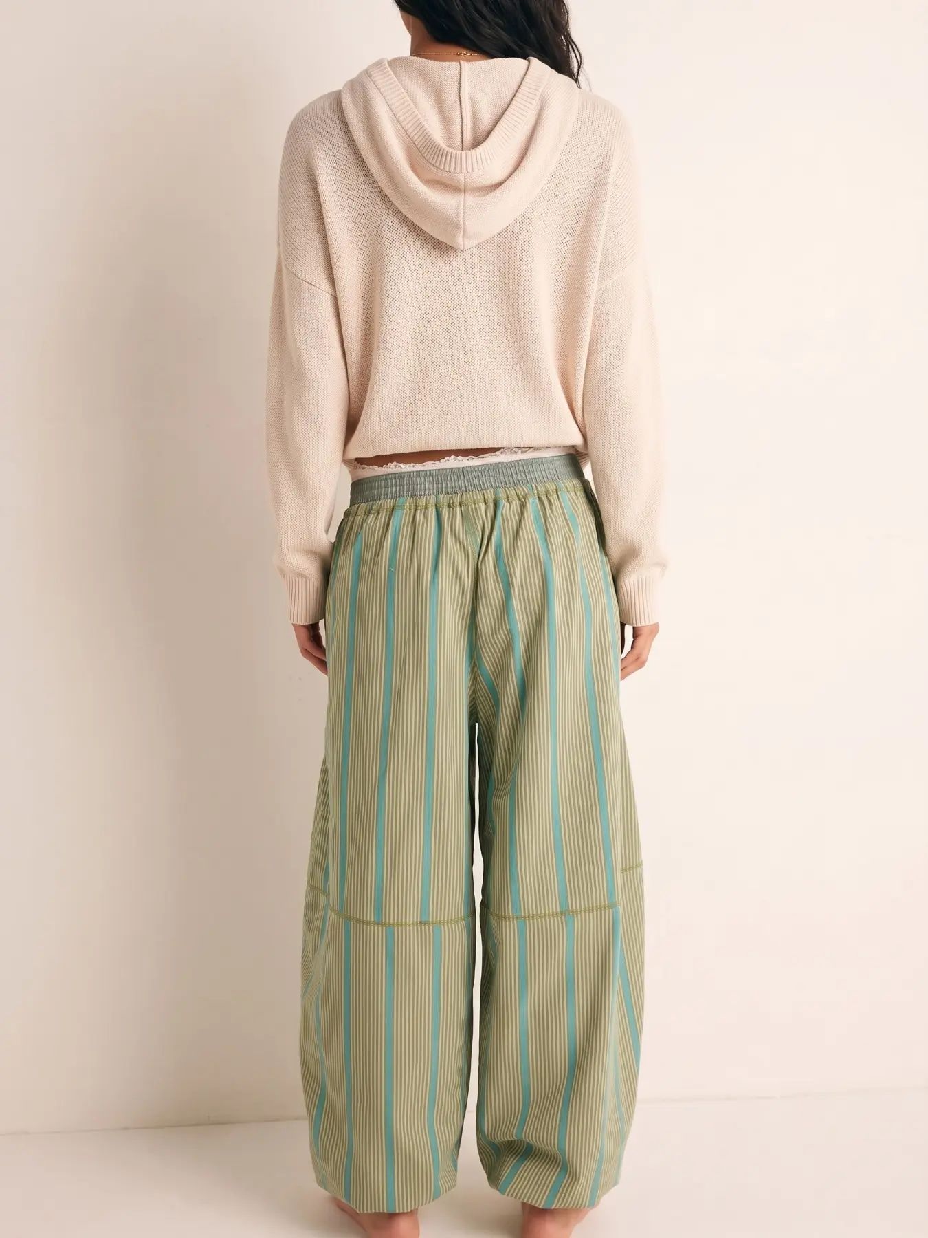 🔥LAST DAY SALE 90% OFF💕Striped Wide Leg Pants, pumpkin pants,Millennial Style Loose Fit Drawstring Waist