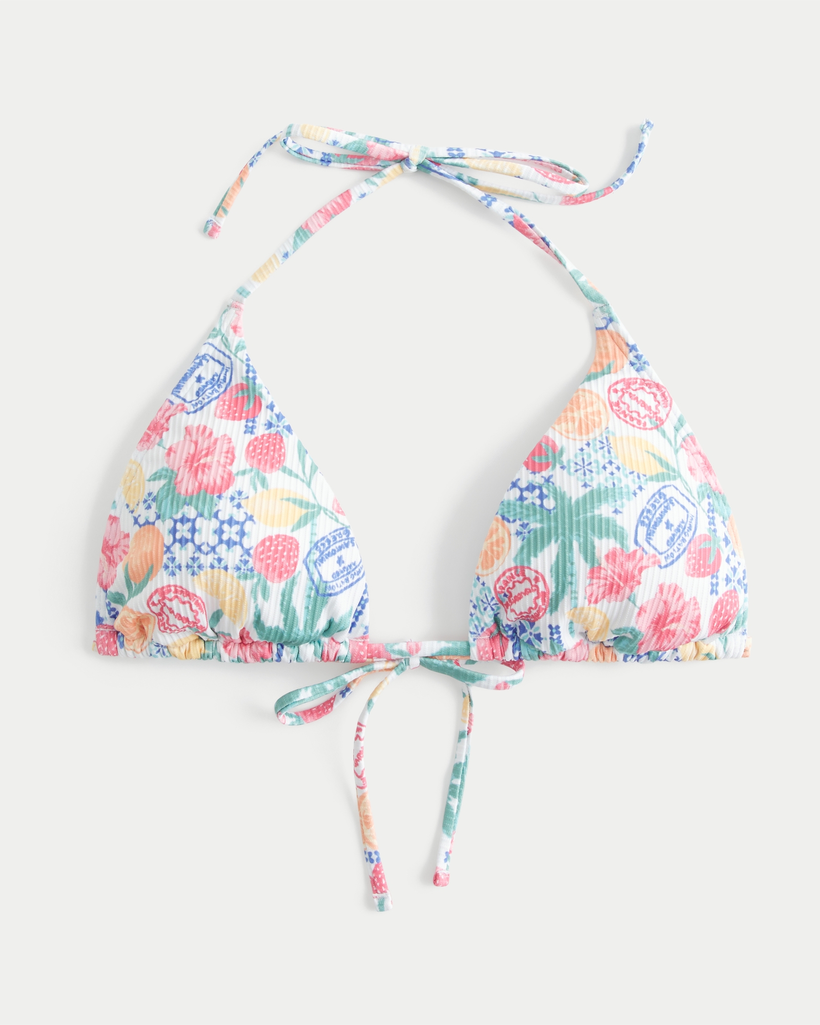 Ribbed Triangle Bikini Top