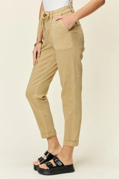 Blue Full Size High Waist Jogger Jeans