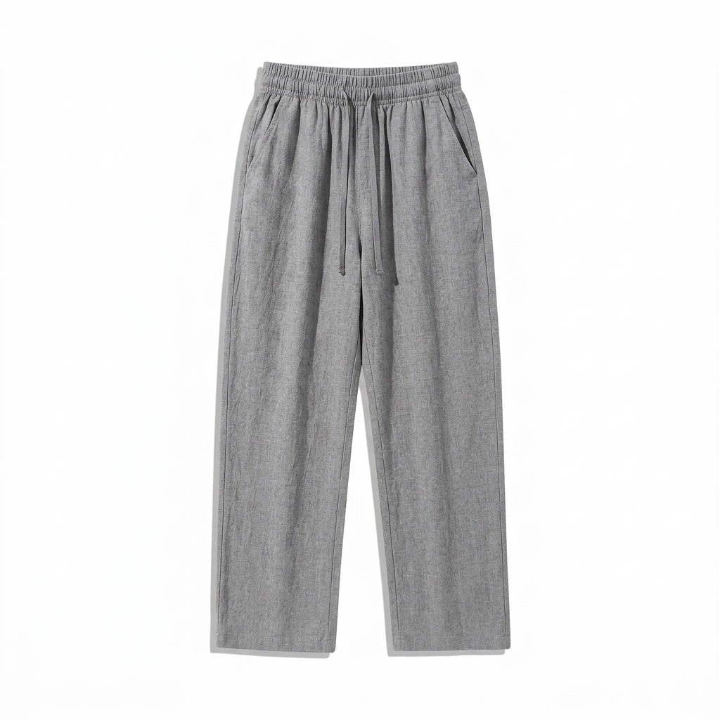 Unisex Cotton Linen Wide-Leg Summer Pants