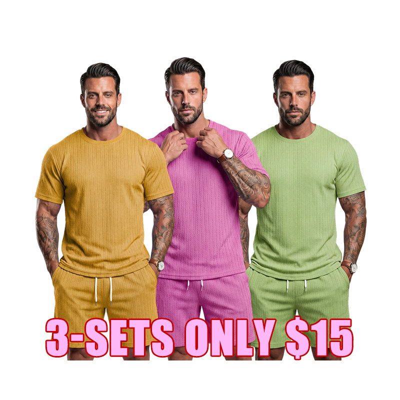 🌴 Men's Textured 2-Piece Summer Lounge Set