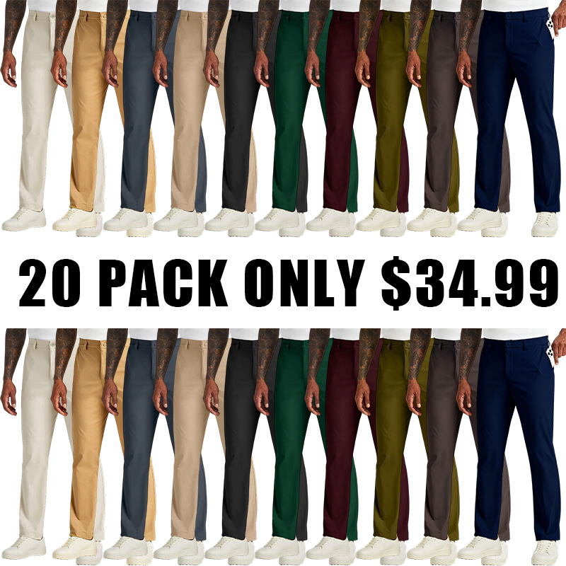 🔥Men's golf stretch straight leg pants🔥 10-Pack - All Colors Included, Only $24