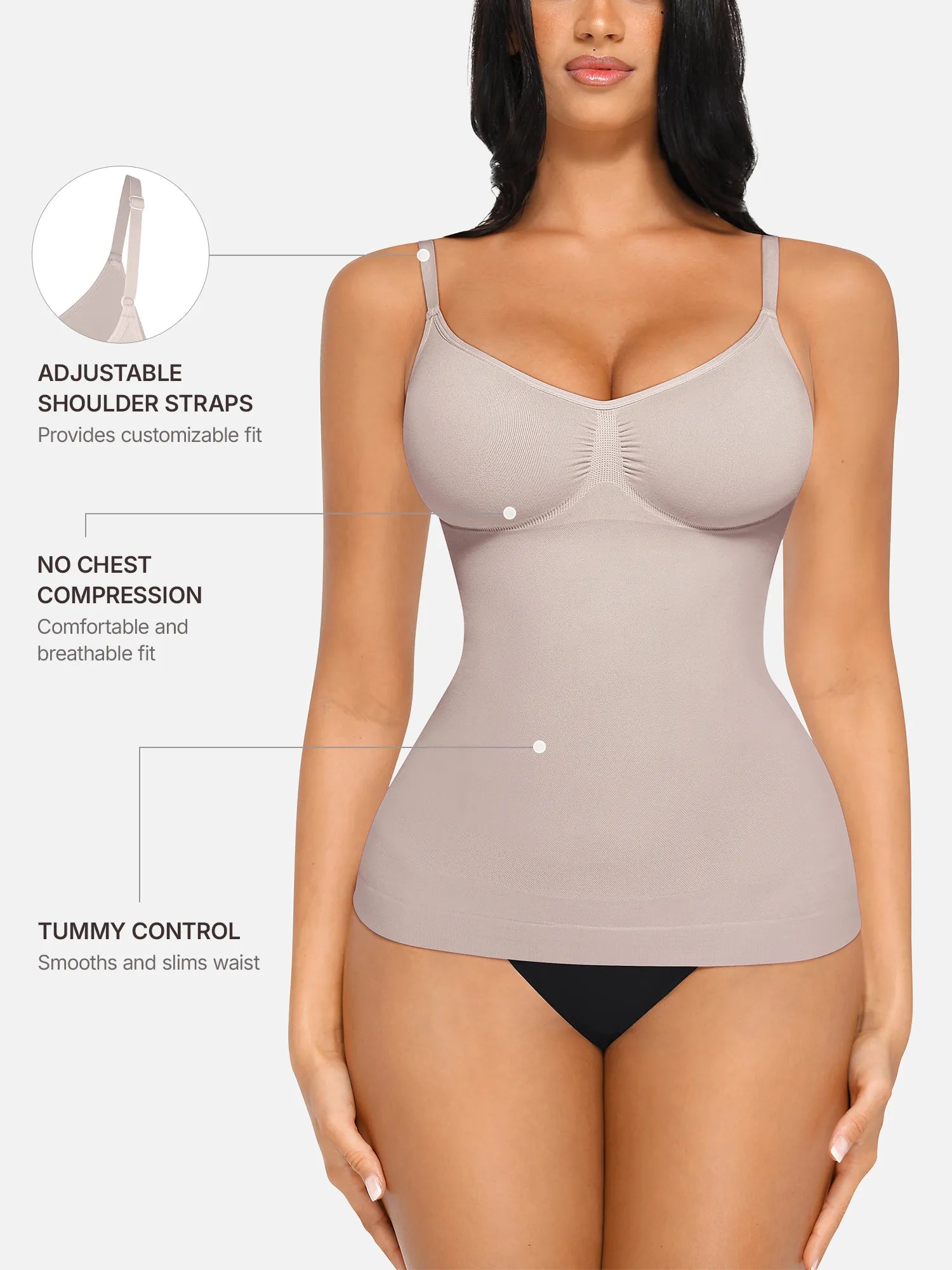 Feelingirl Bust Support Waist and Abdomen Control Shape Tank Top Vest
