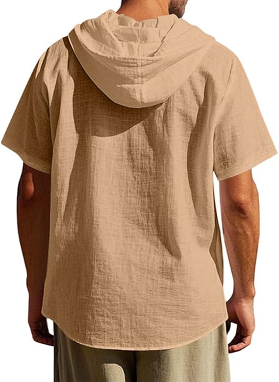 Men's Lightweight Hooded Two-Piece Set - Casual Vacation Loose Sweatshirt & Wide-Leg Pants for Summer