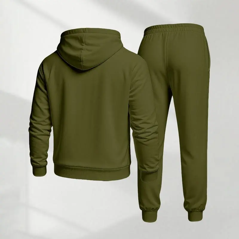 Retro-print hooded sweatshirt and sweatpants set