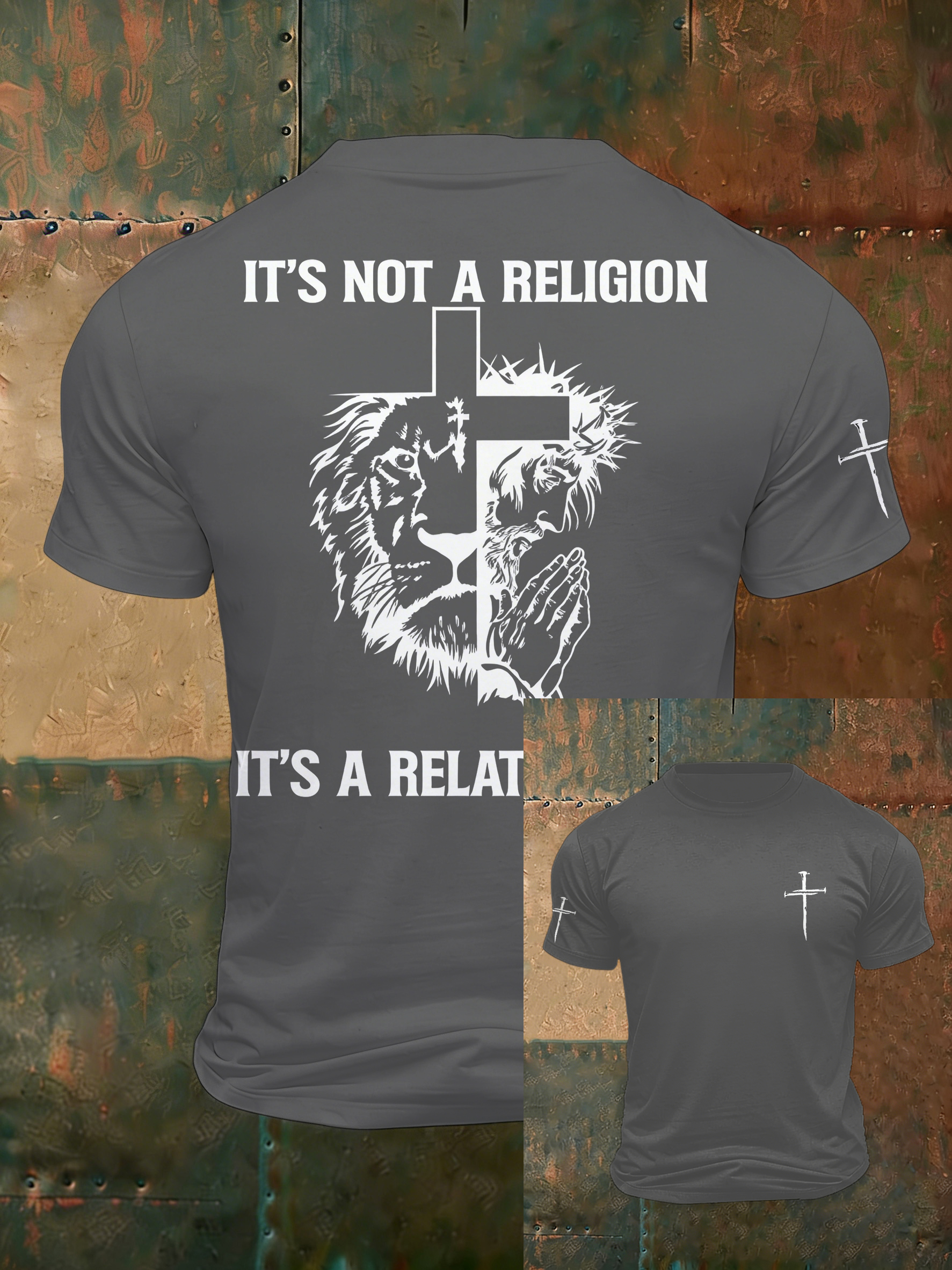 Men'S Casual Faith Jesus Letter Printed Round Neck T-Shirt