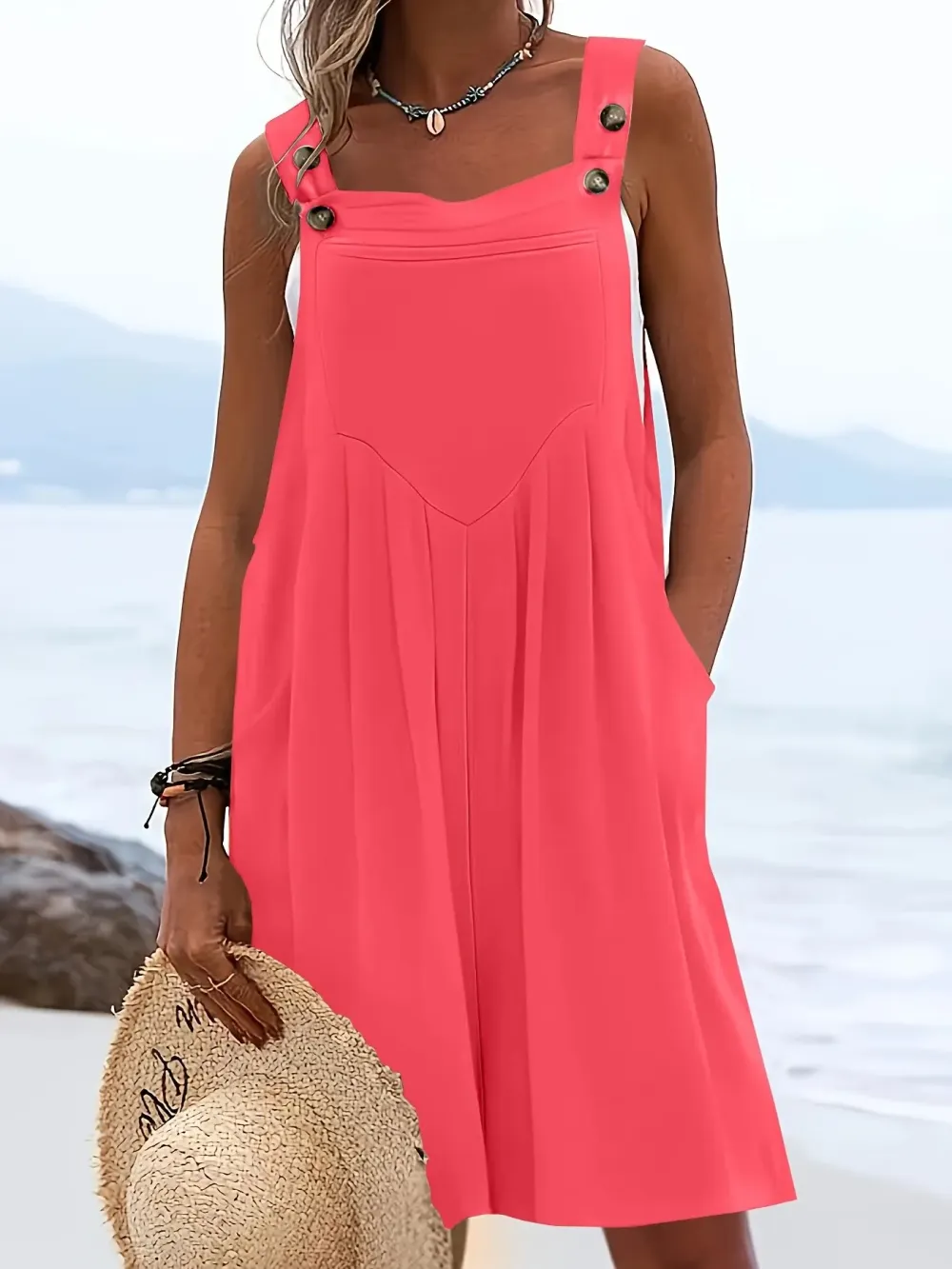 Women's Plus-Size Casual & Stylish Wide-Leg Shorts — Loose Fit, Featuring a Belt and Buttoned Pockets