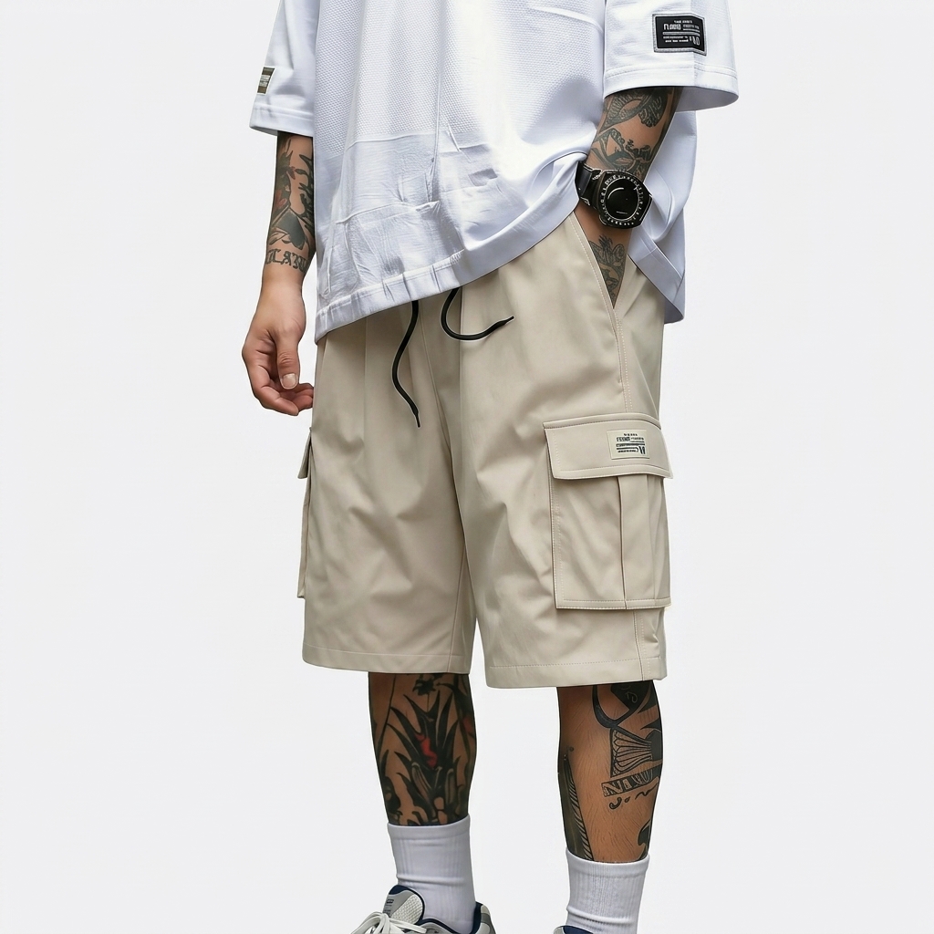 Men’s 6-Pack Cargo Shorts – Lightweight Work & Gym Shorts with Pockets, Adjustable Waist, Durable Polyester