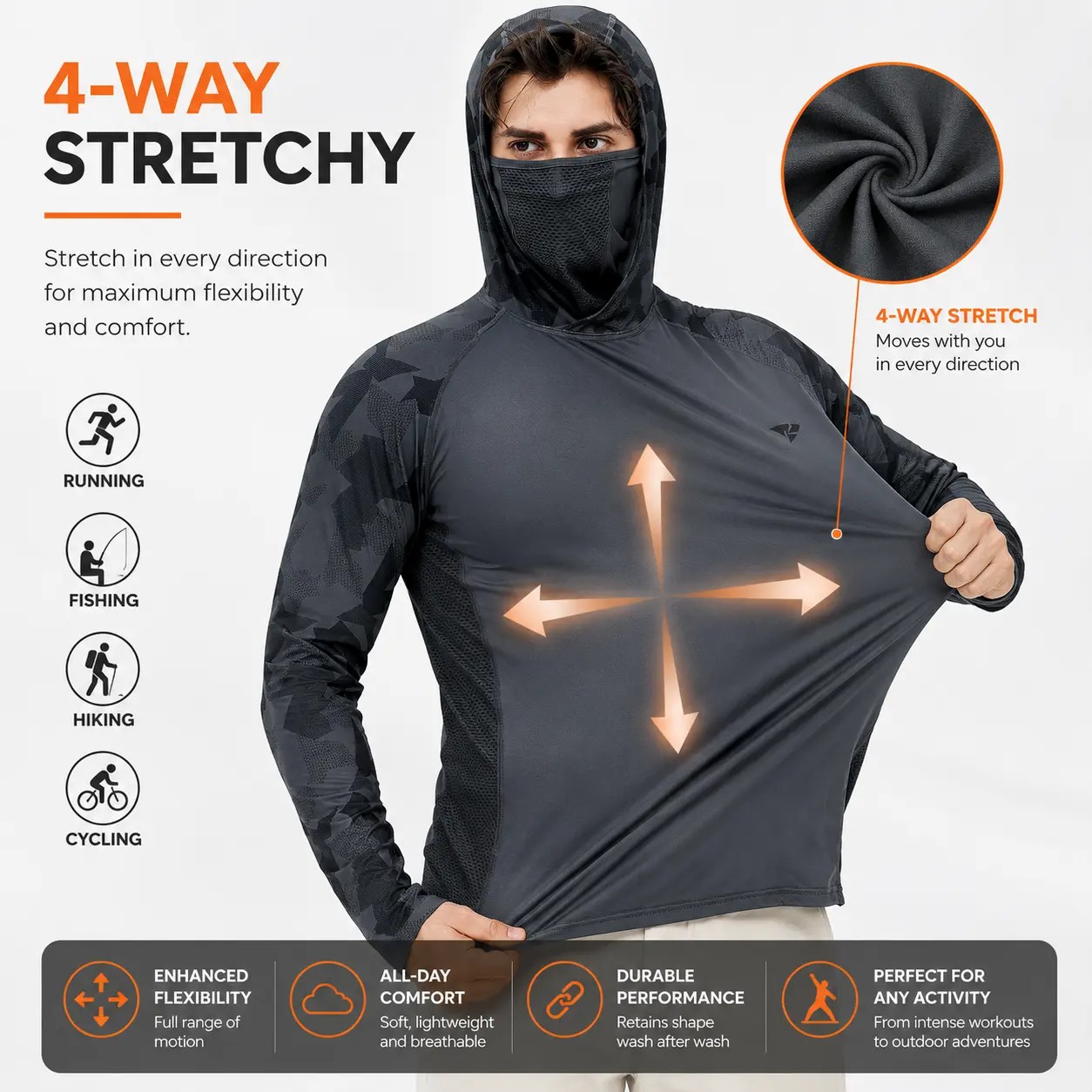 ☀️Men’s UPF 100 Sun Protection Hoodie with UV Detection