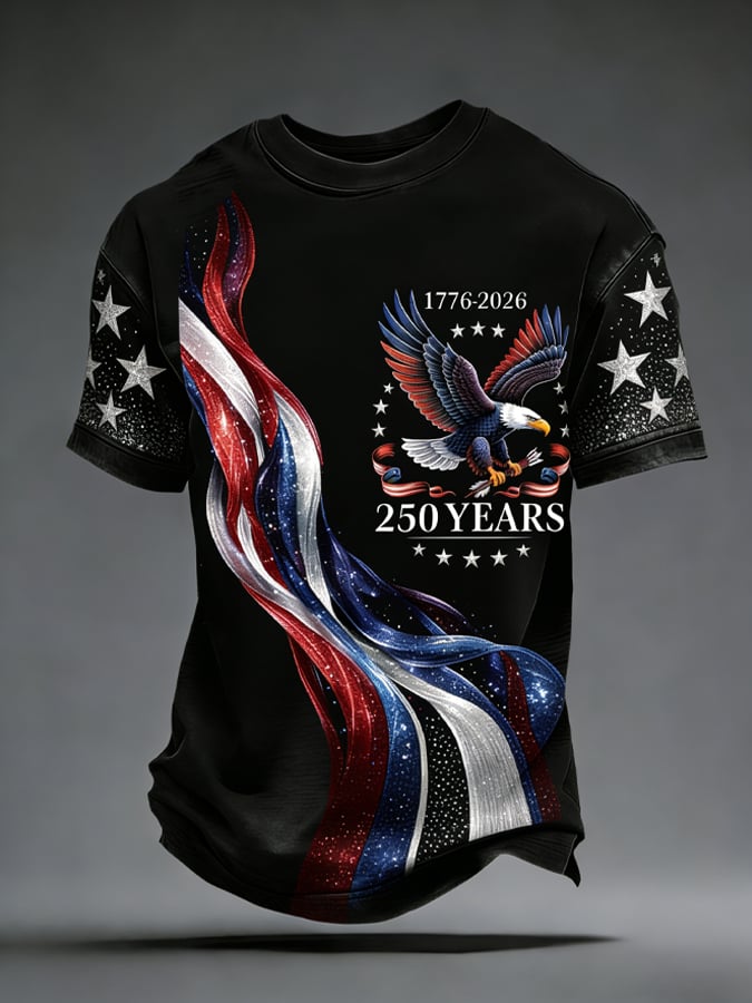 Men's Retro  250th Anniversary American Art Print T-Shirt