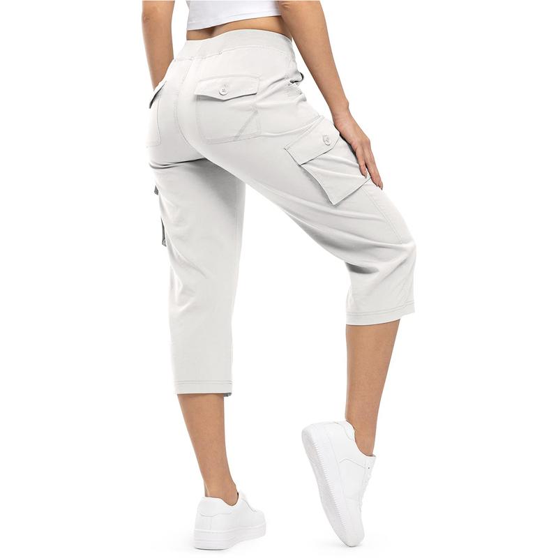 Women's Quick-Dry Hiking Capris with 6 Pockets – Lightweight Cargo Outdoor Shorts