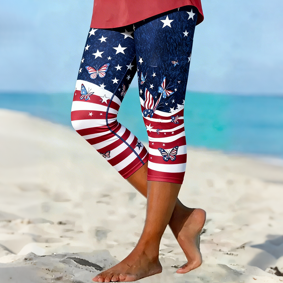 Women's Casual Statue Of Liberty Printed Leggings