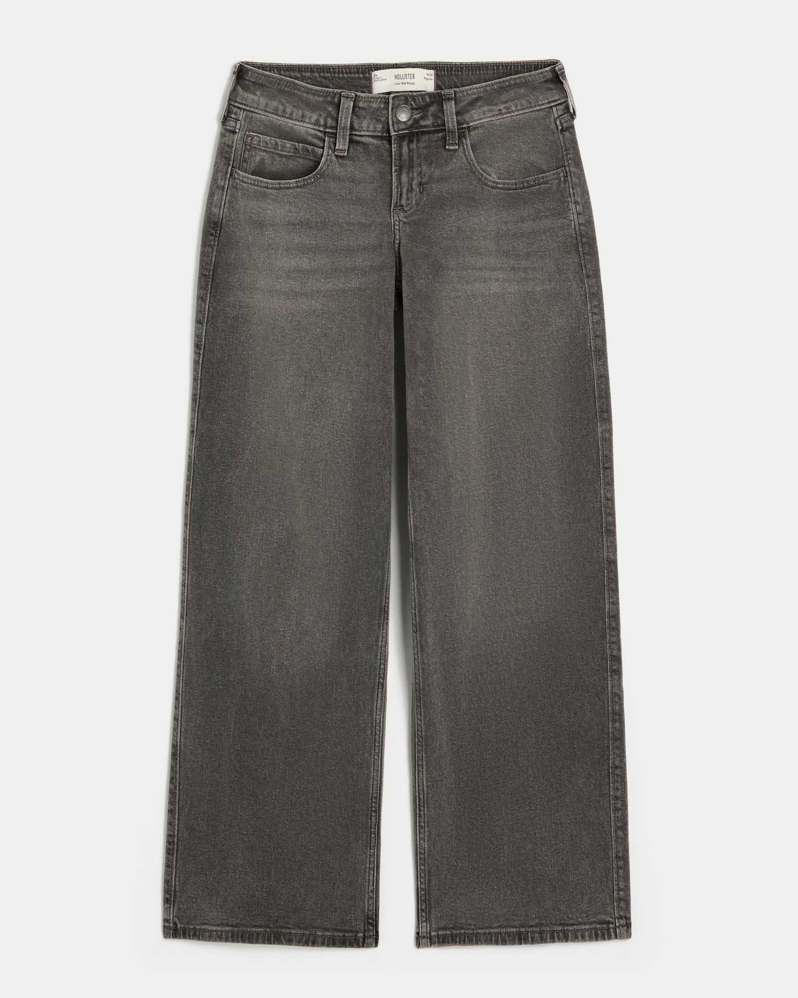 Low-Rise Dark Wash Baggy Jeans