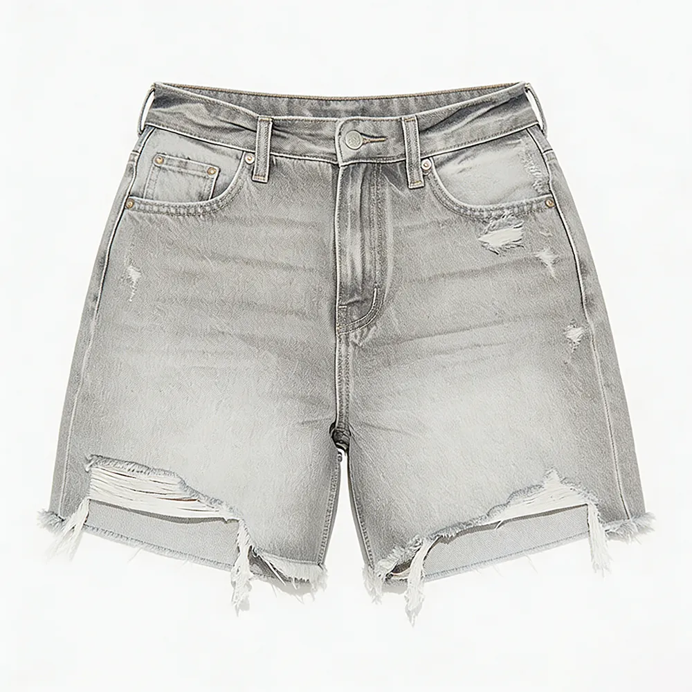 Women Ripped Denim Shorts