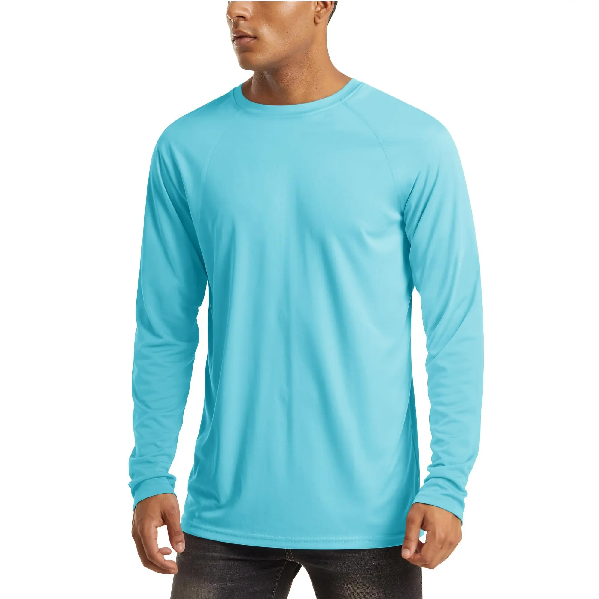 Men's UPF 50+ Long Sleeves Shirts Quick Dry Lightweight Summer Sportswear Tops for Swimming