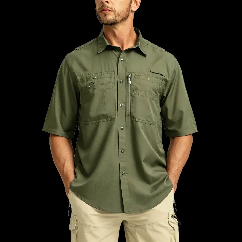 Men's Casual Outdoor Button-Down Fishing Top
