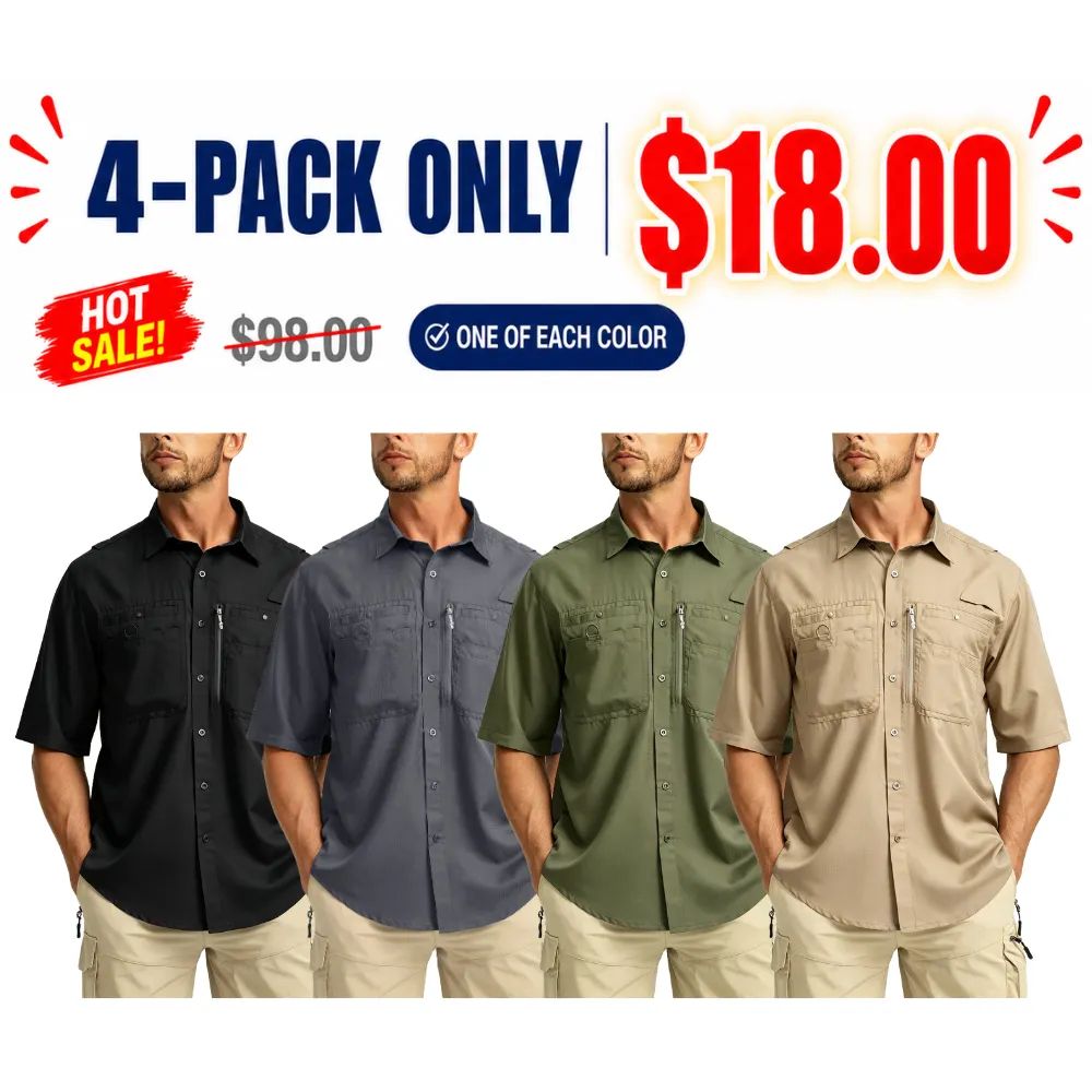 Men's Casual Outdoor Button-Down Fishing Top