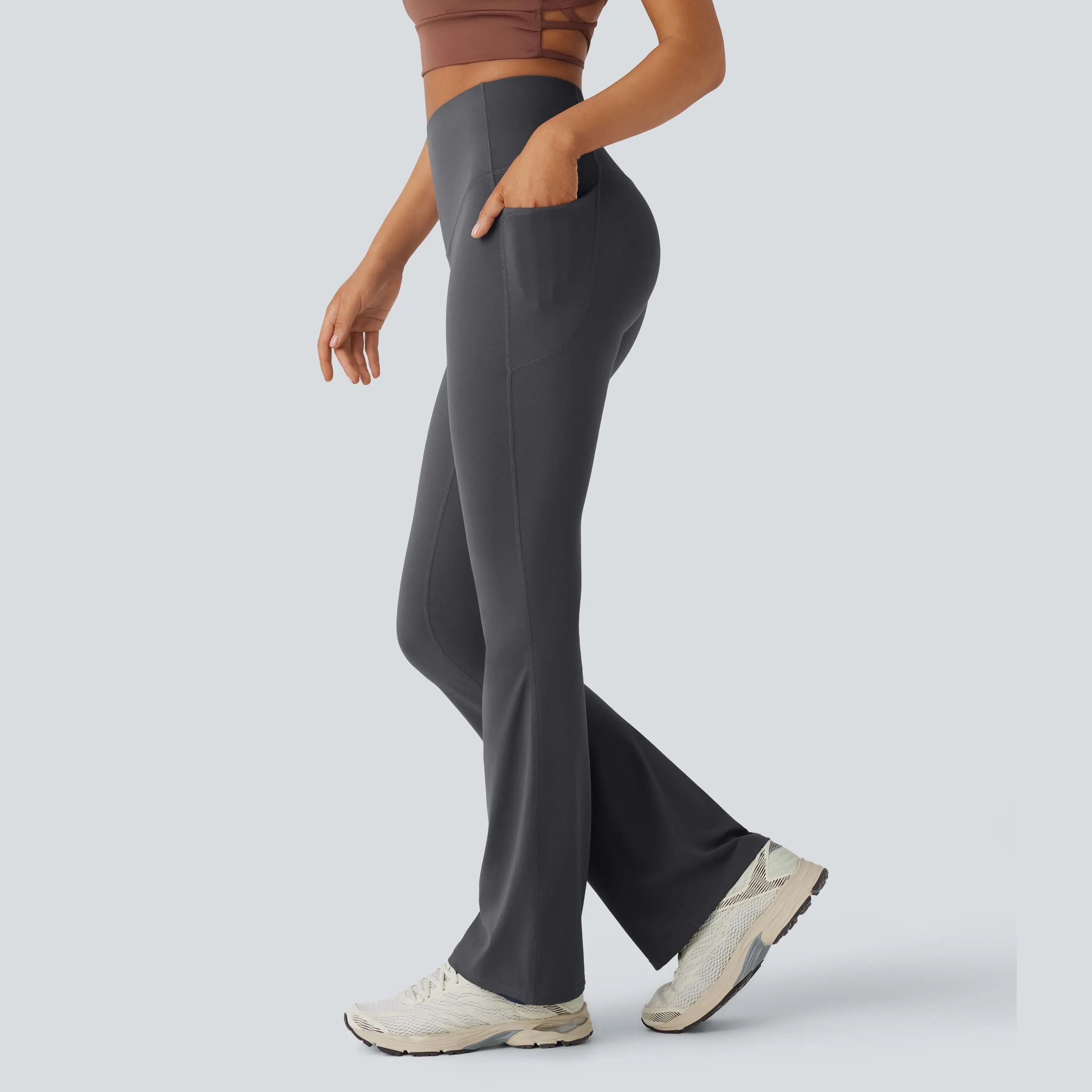 UltraSculpt High Waisted Tummy Control Pocket Shaping Yoga Bootcut Leggings