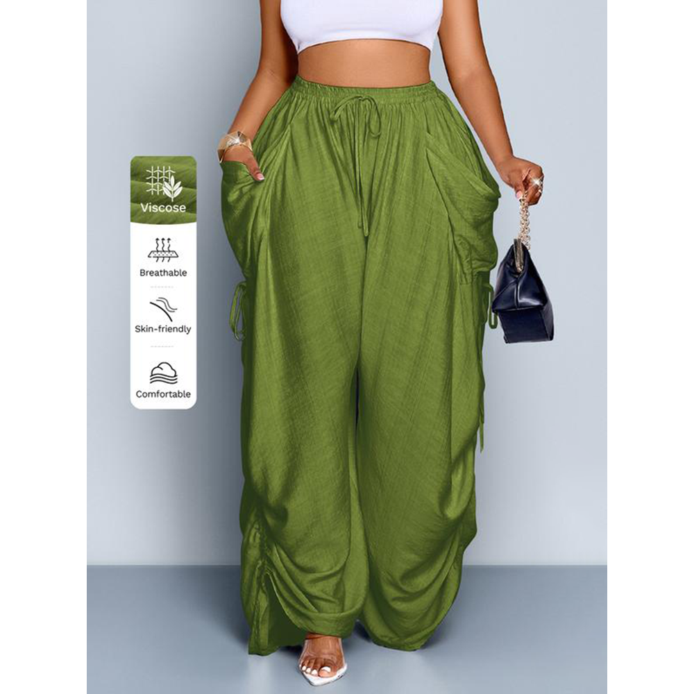 Women's Casual Loose Wide Leg Woven Pants