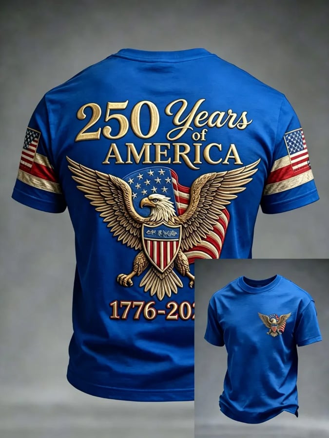Men's 250th Anniversary Printed Casual T-Shirt