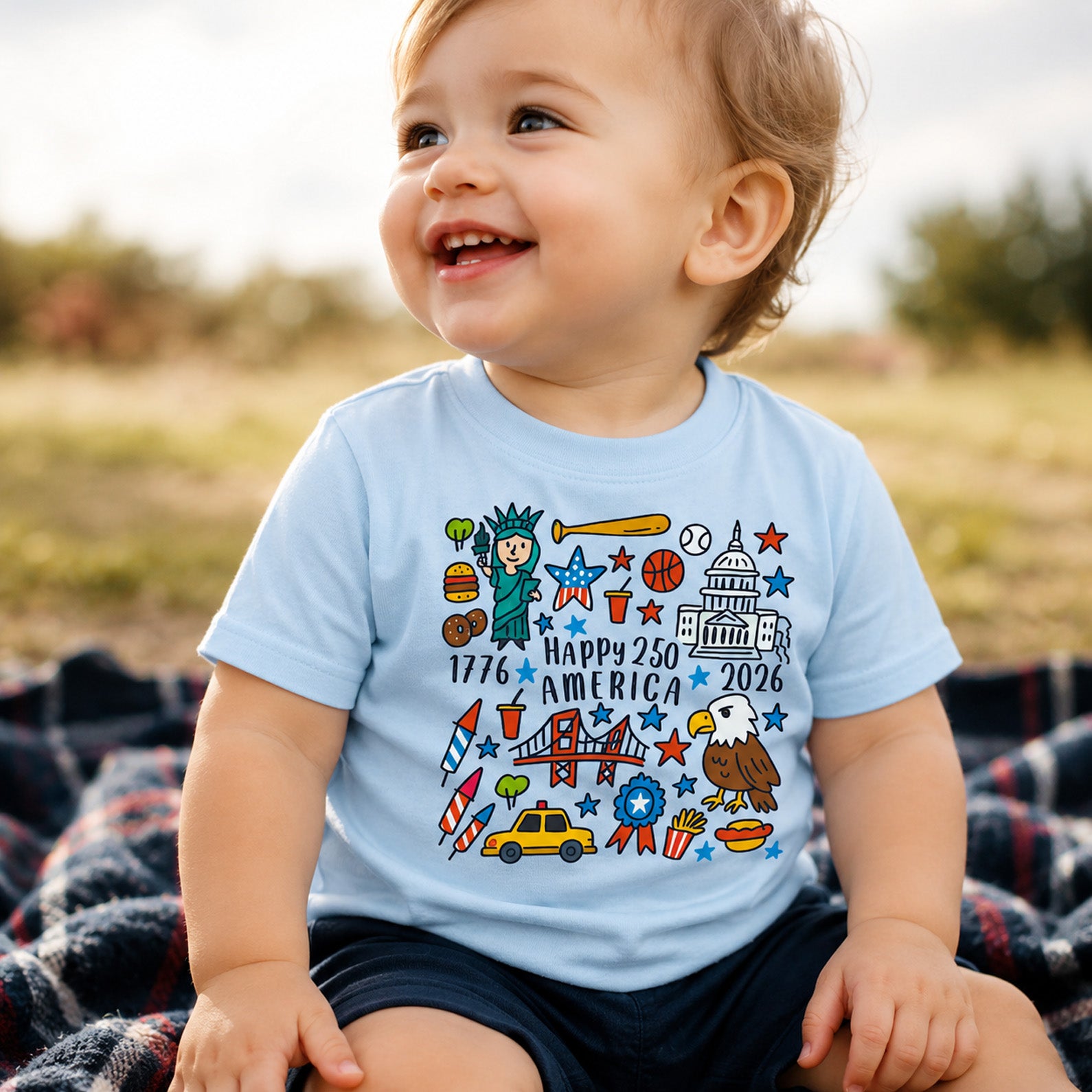 Happy 250 Years Anniversary Kids T-Shirt, 1776-2026 USA Patriotic Tee, America 250th Anniversary Shirt 685104 WFD