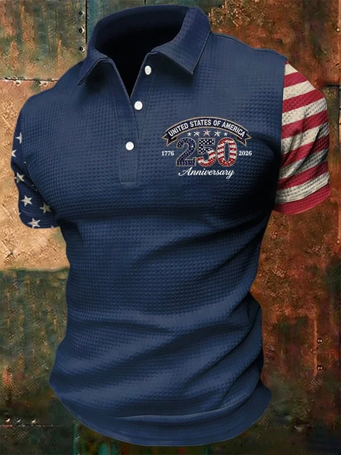 Men'S Business And Leisure 250Th Anniversary Polo Shirt For The Founding Of The United States