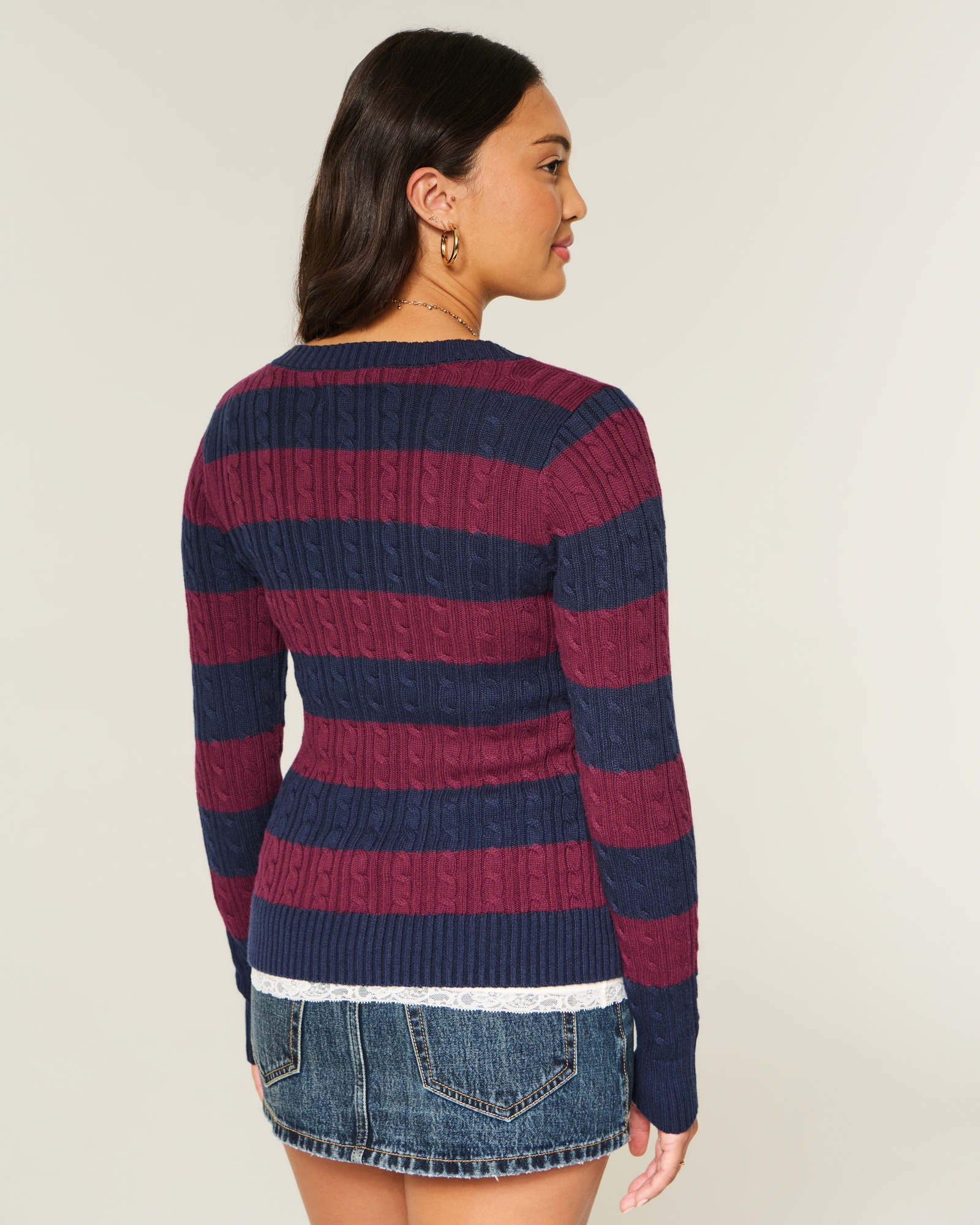 Cable-Knit Icon V-Neck Sweater