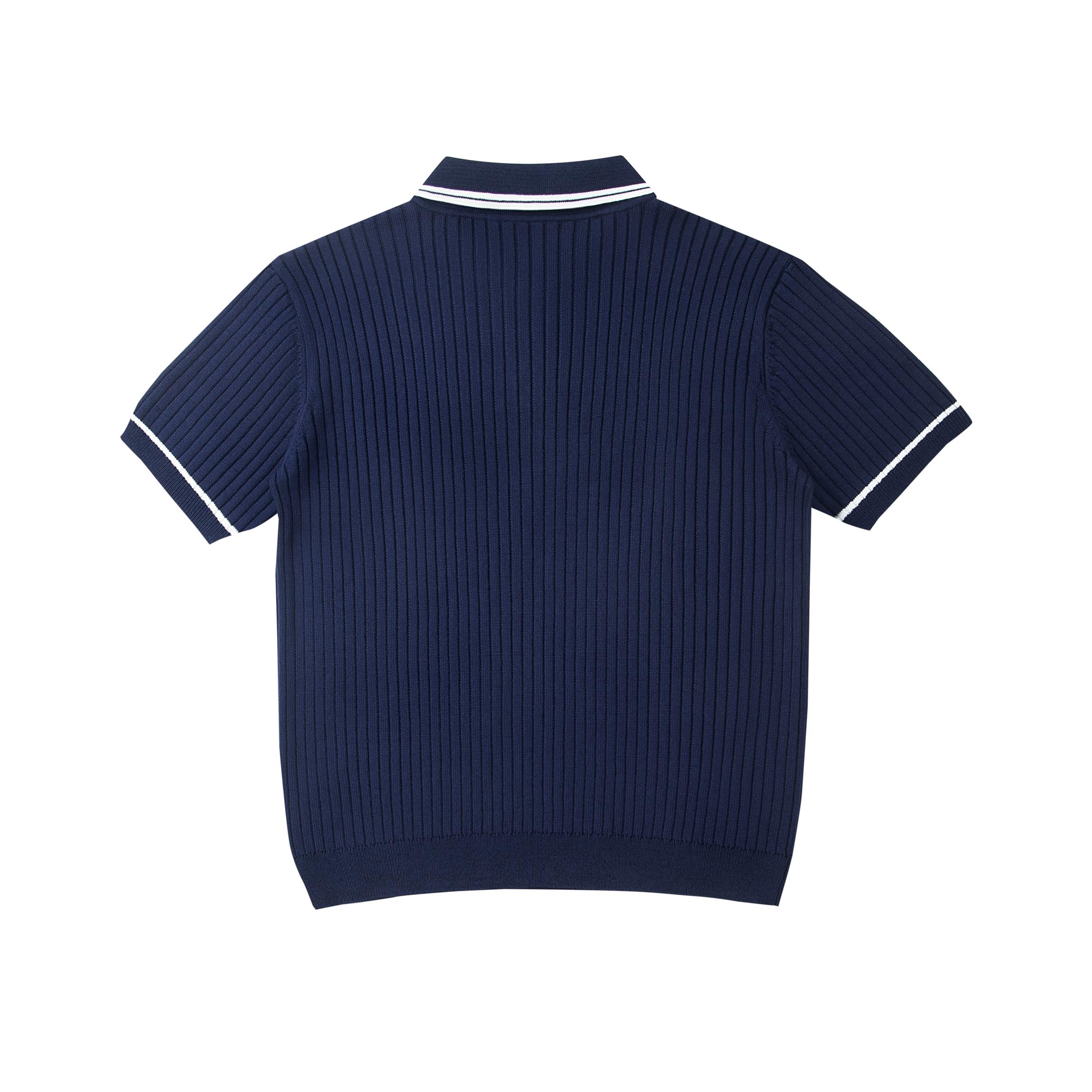Men's Vintage Rib-Knit Polo Shirt