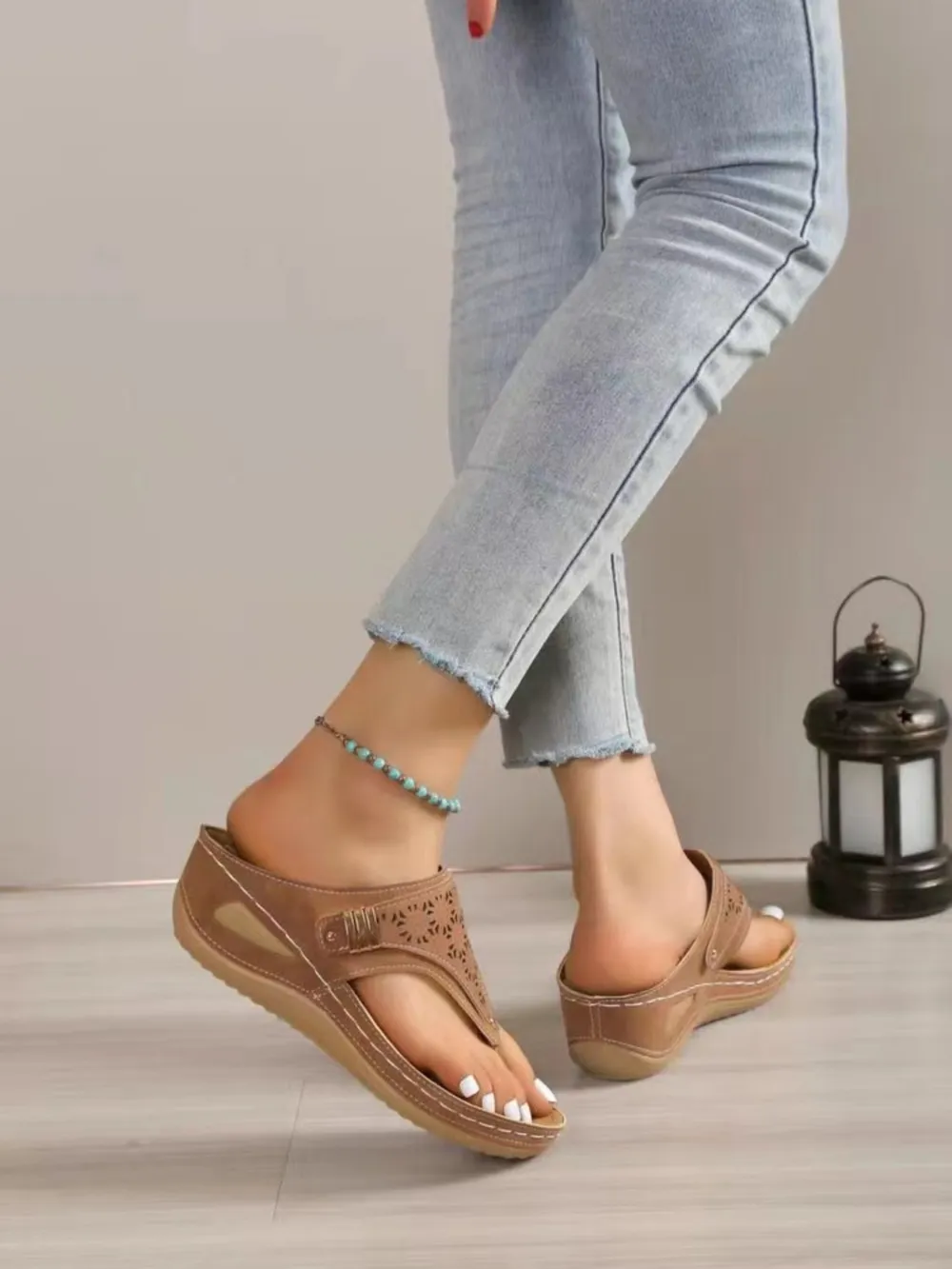 Cutout Toe Post PVC Sandals (multiple color options)