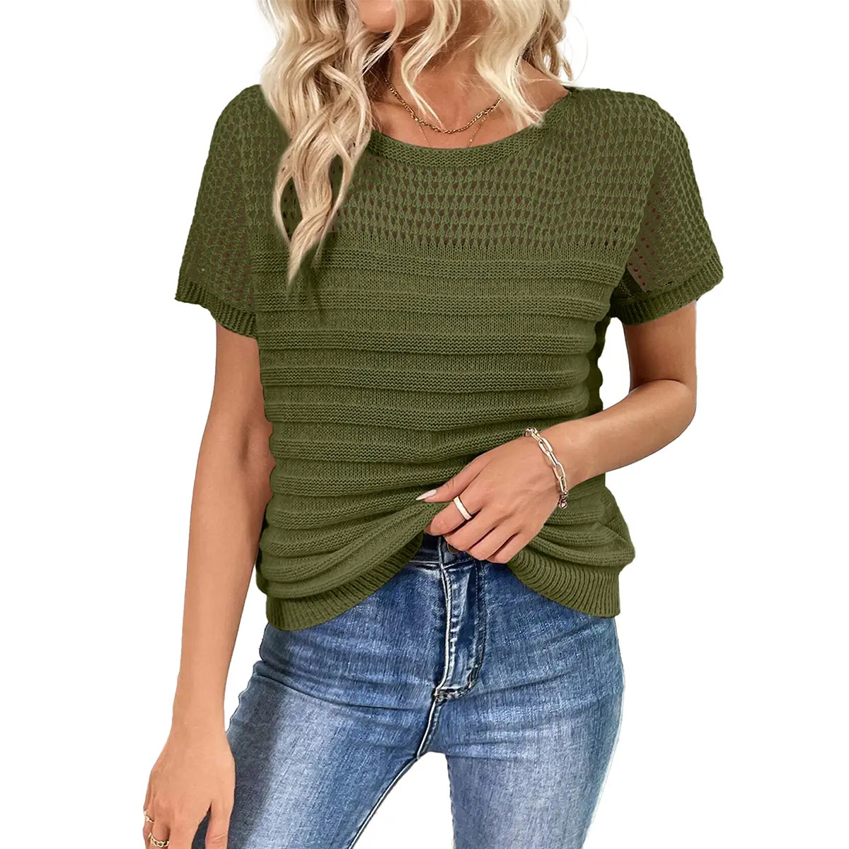 Women's open-knit top