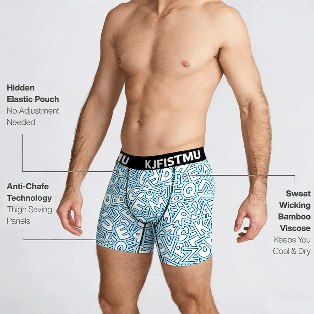 Men's boxer briefs (random print ) — stretchy, comfortable, form-fitting, and breathable