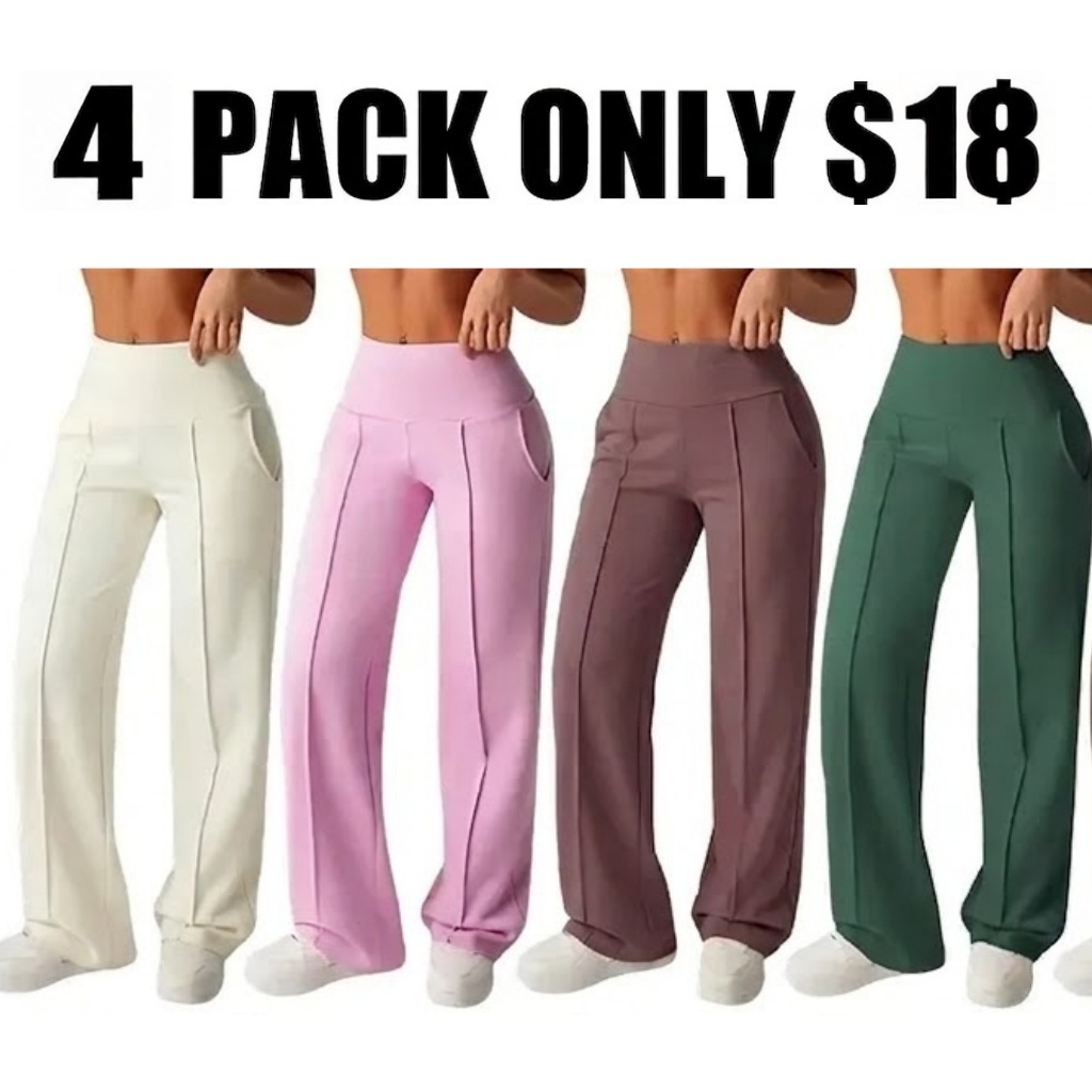 🔥Women's  Wide Leg High Waist Sporty Casual Sweatpants with Pockets