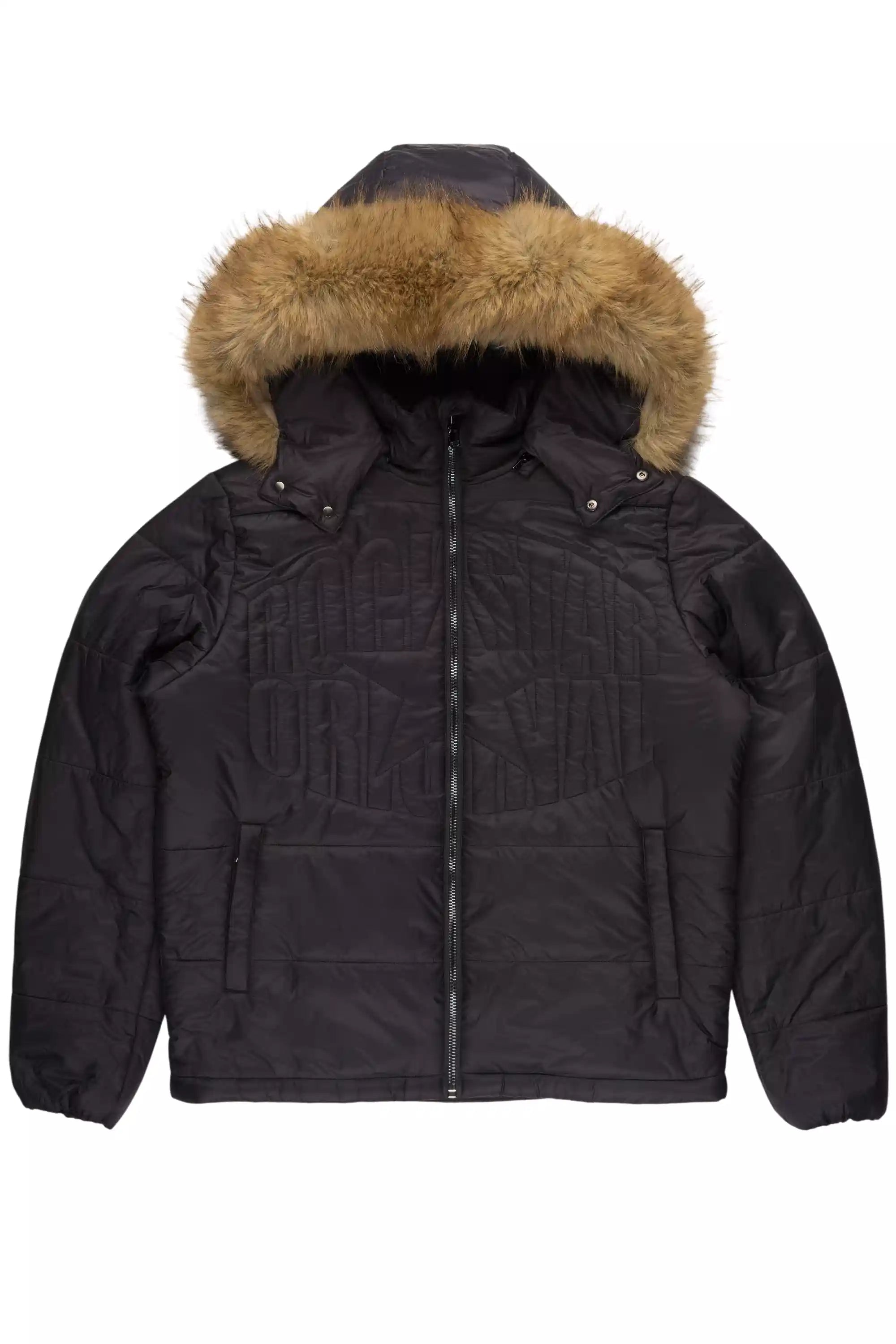Marlona Black Oversized Puffer Jacket