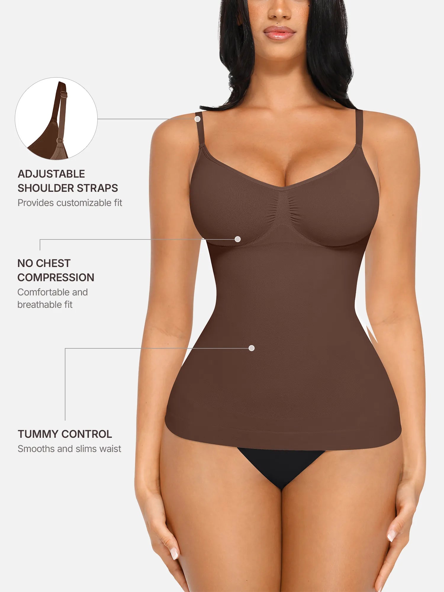 Feelingirl Bust Support Waist and Abdomen Control Shape Tank Top Vest