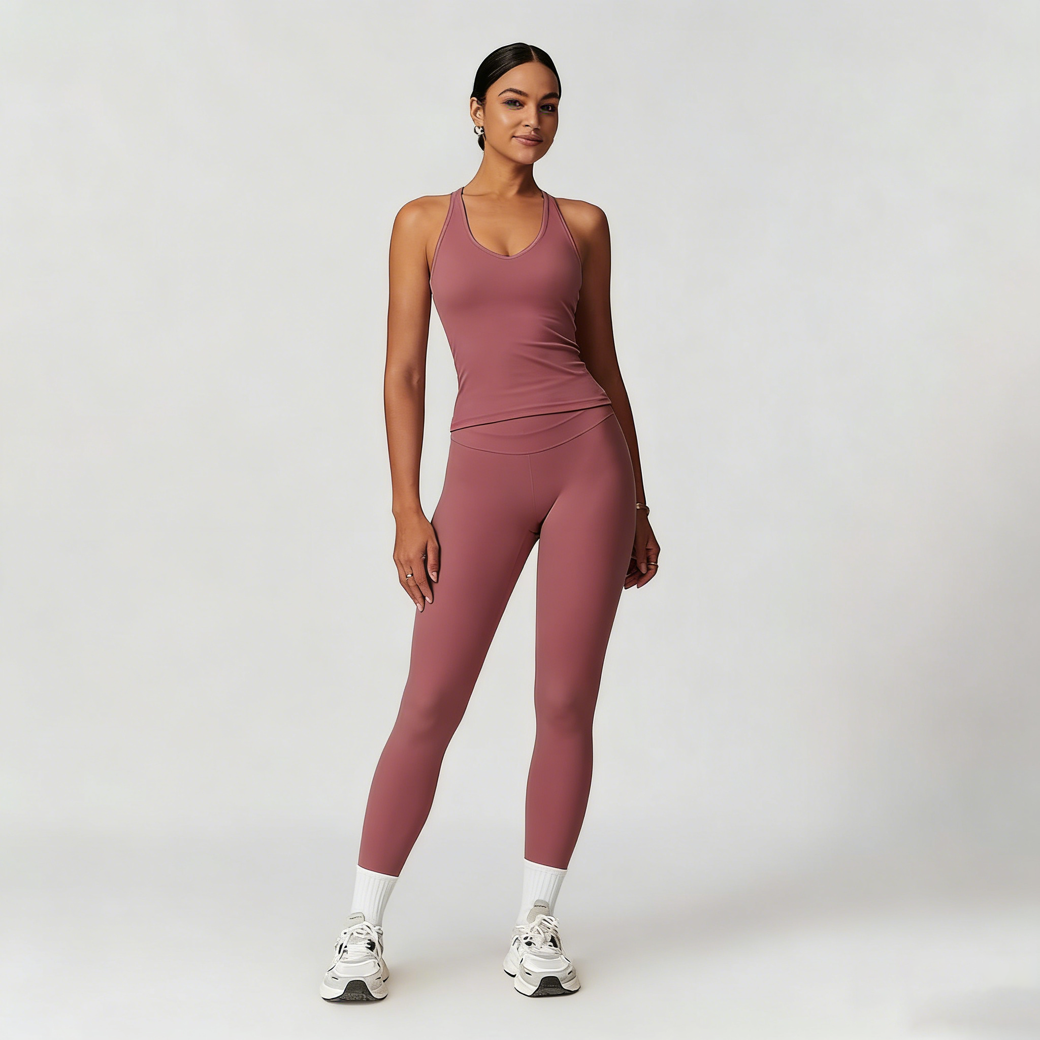 Women's Tank Top High Stretch Leggings Two-Piece Set